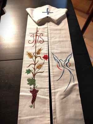 Stola religiosa dipinta a mano con decorazione pittorica