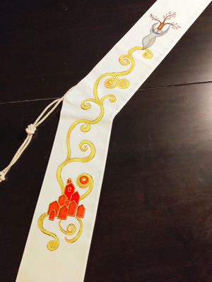 Stola religiosa dipinta a mano con decorazione pittorica