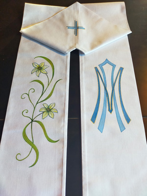 Stola religiosa dipinta a mano con decorazione pittorica