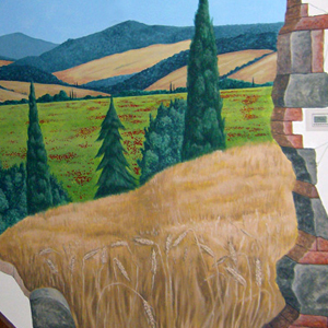 Trompe l'oeil con campagna toscana - Casa privata - Padova
