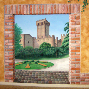 Trompe l'oeil con Castello d'Este - Casa privata - Este (Padova)